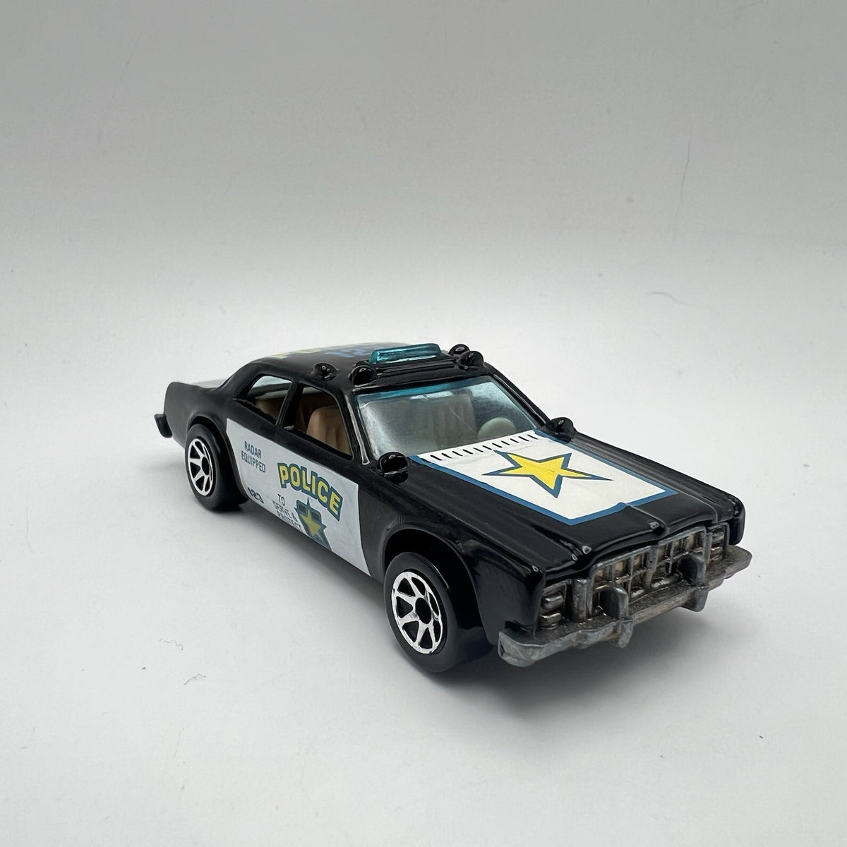 1977 Hot Wheels Police Car Emergency Squad Black & White 1:64 DIECAST Toy Car