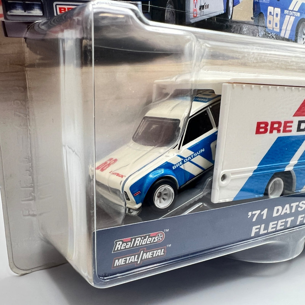 Hot Wheels Team Transport 71 Datsun 510 Fleet Flyer 9 BRE Blue White