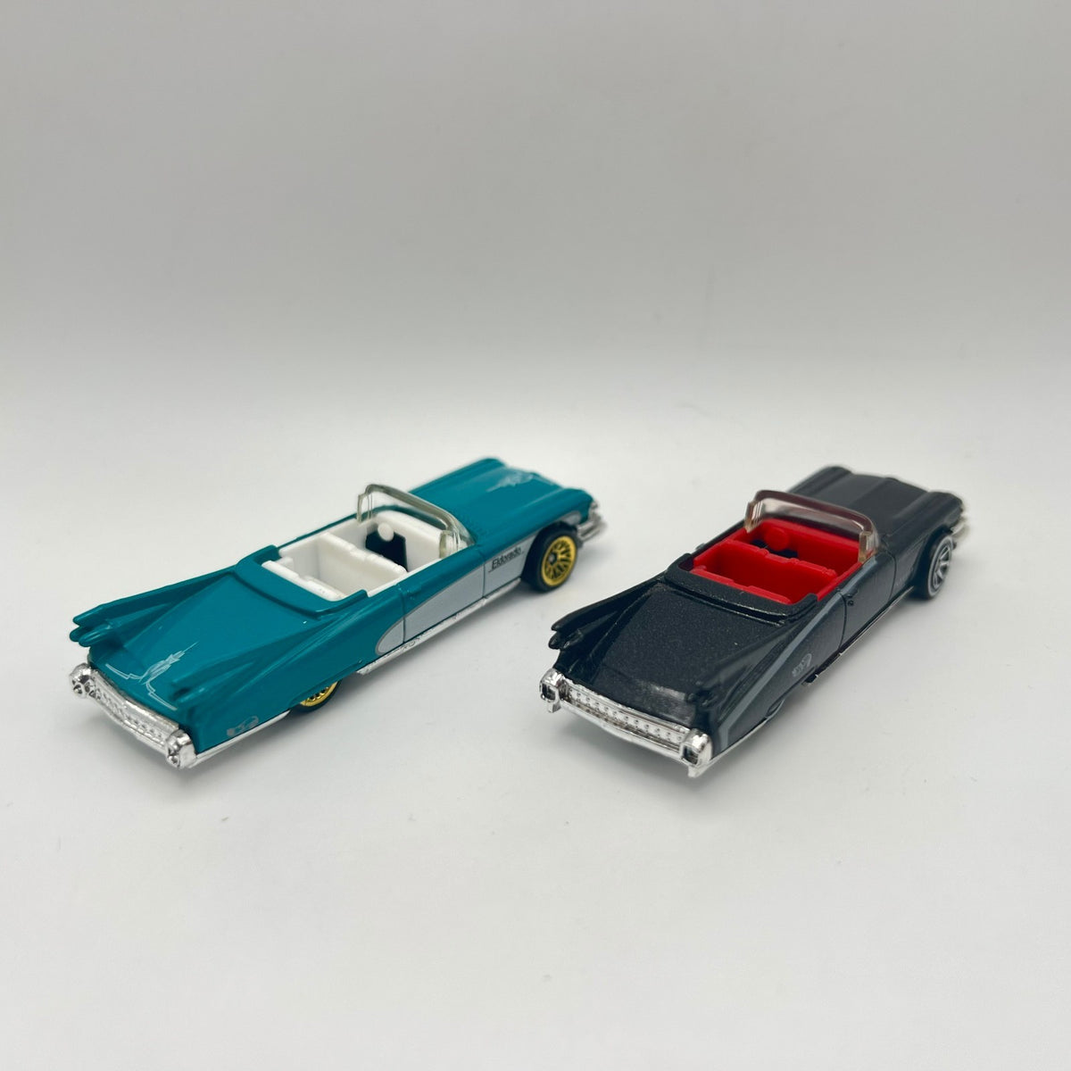 Hot Wheels Lot of 2 '59 Cadillac Eldorado Convertible Teal Black LOOSE