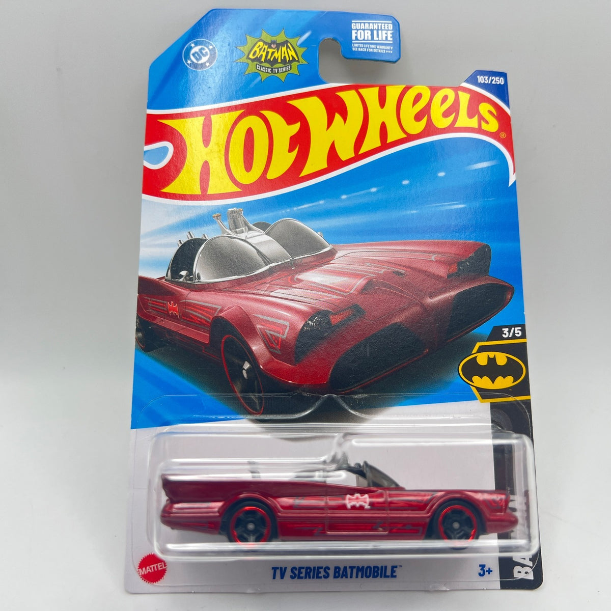 Hot Wheels TV Series Batmobile 103/250 Batman 3/5 Metalflake Red 1:64