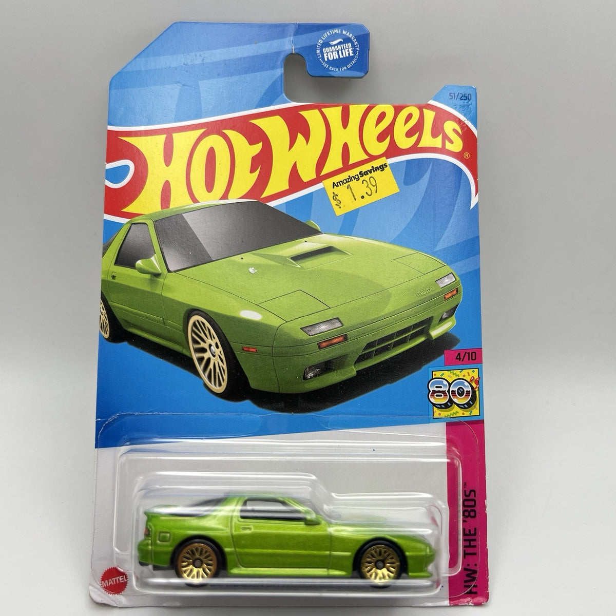 Hot Wheels '89 Mazda Savanna RX-7 FC35  (Green) HW The '80s 4/10 #51 2023