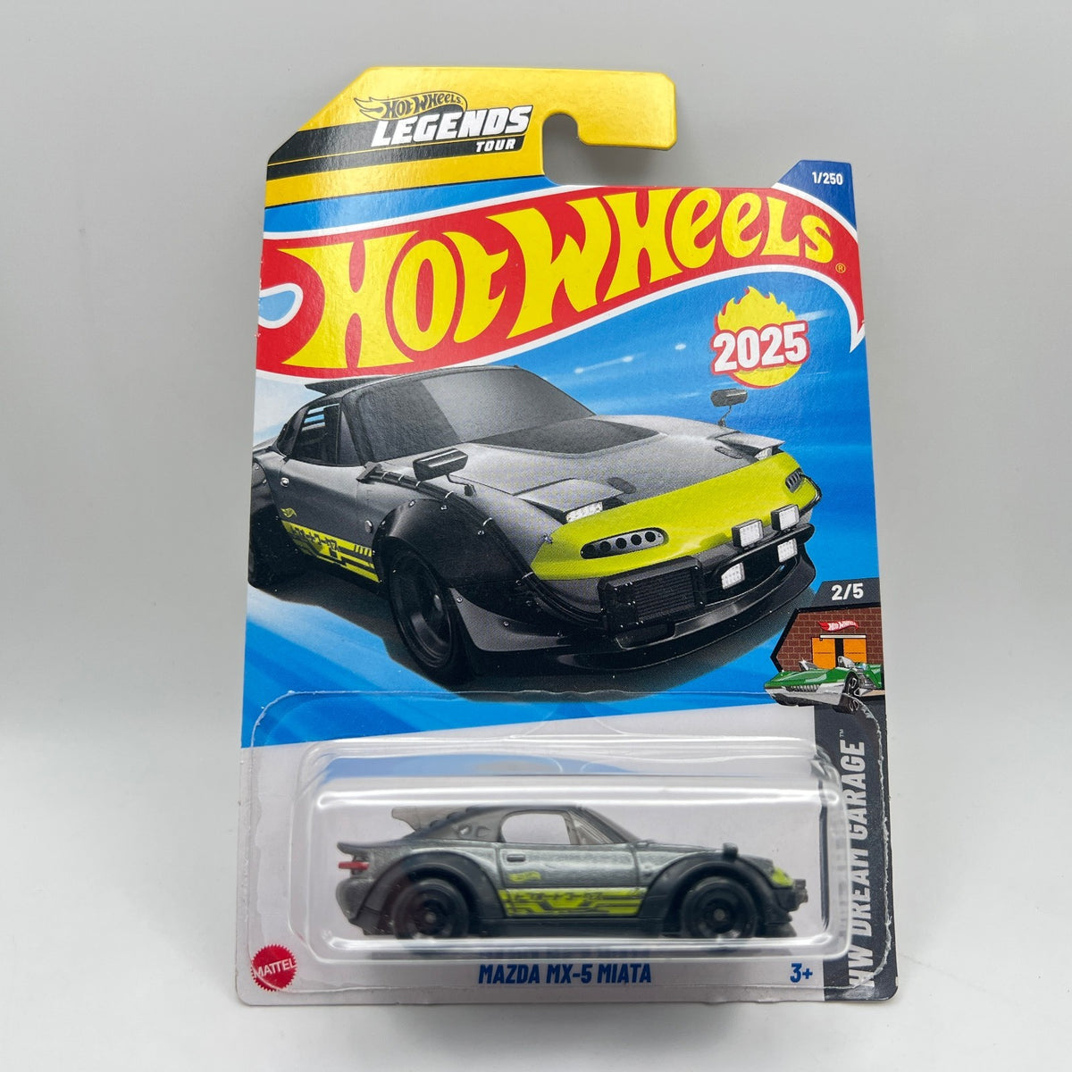 Hot Wheels Mazda MX-5 Miata Gray Legends Tour HW Dream Garage 2/5 1/250 2025