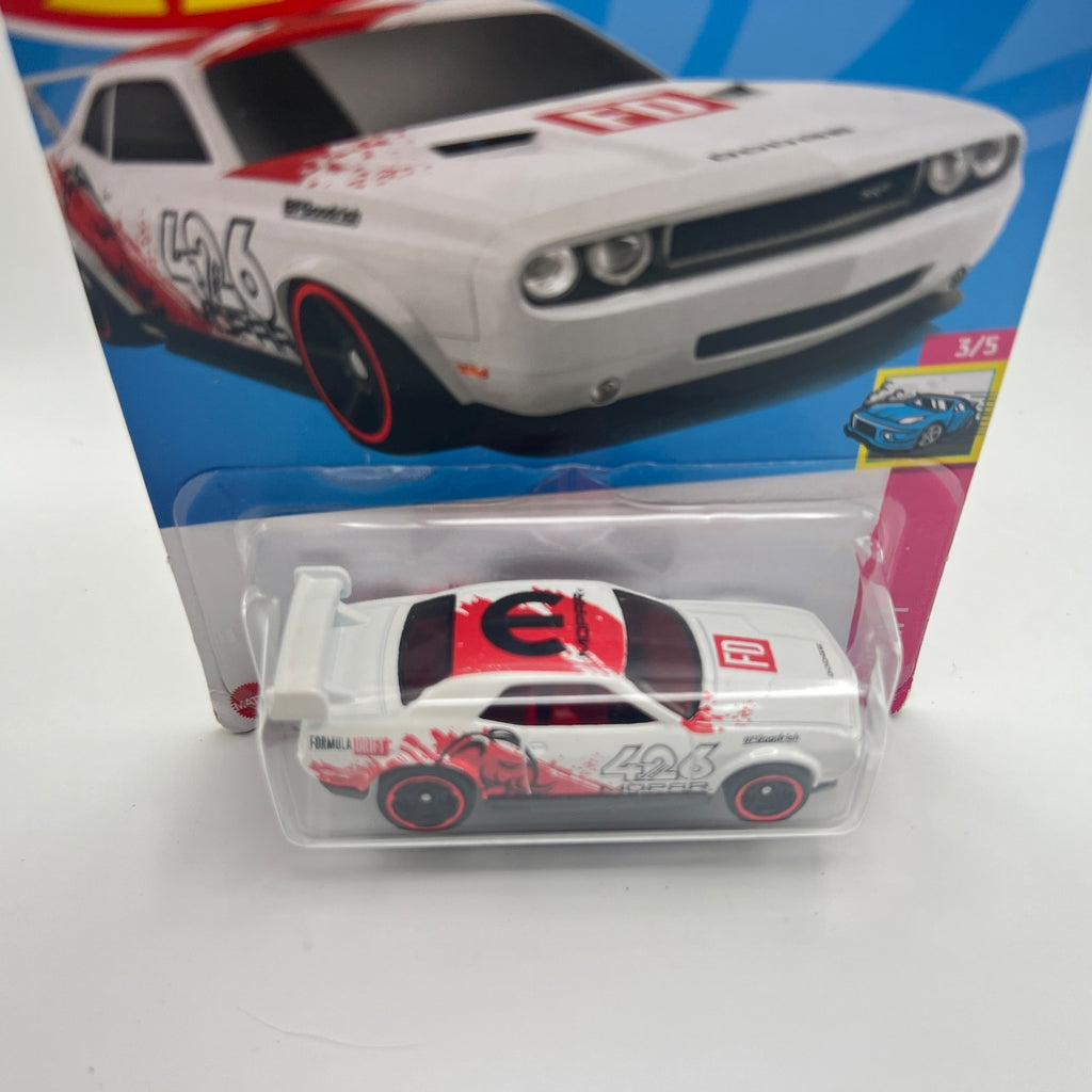 HW Dodge Challenger Drift Car White 207/250 HW Drift 3/5