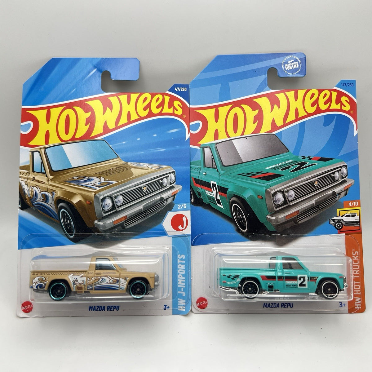 2025 Hot Wheels #47 Mazda Repu Hot Trucks,  2023 #147 Mazda Repu J Imports