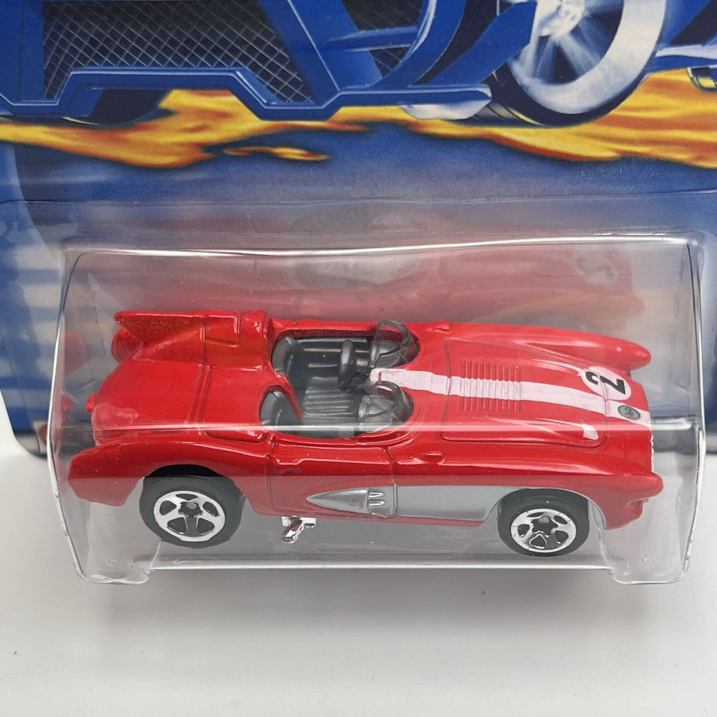 Hot Wheels 2002 First Editions Collector #021 Red Corvette SR-2 w/5 Sp Rims