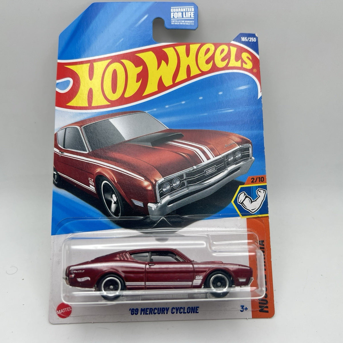 HOT WHEELS 2025 '69 MERCURY CYCLONE METALFLAKE RED 165/250 MUSCLE MANIA
