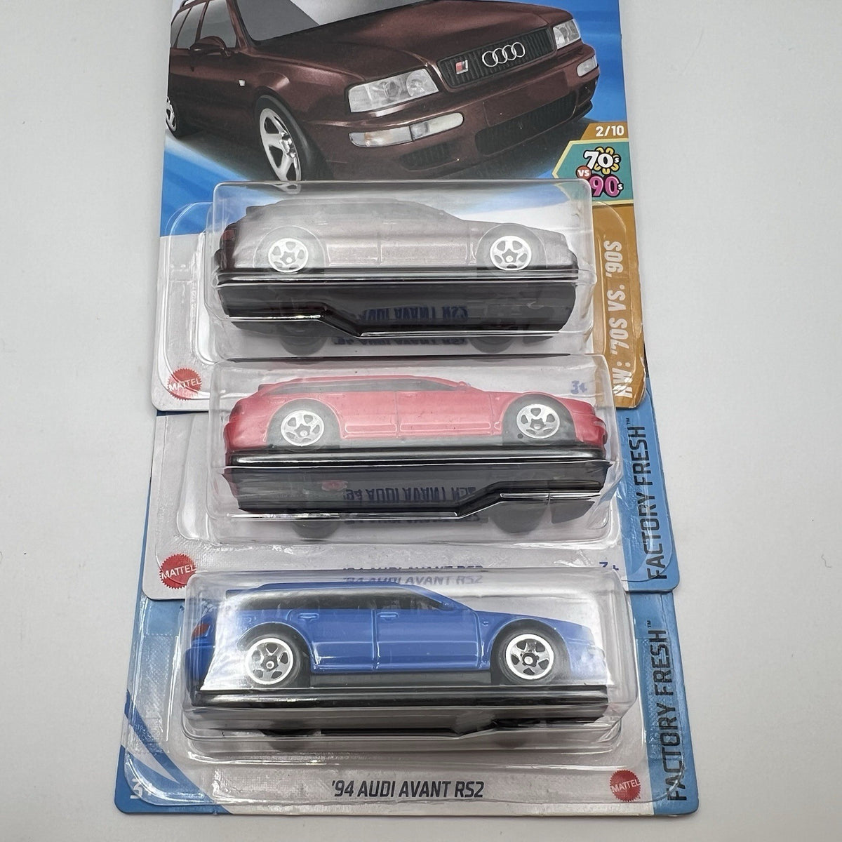Hot Wheels 3 Diff '94 AUDI AVANT RS2 - Lot Of 3 - Maroon, Red, Blue