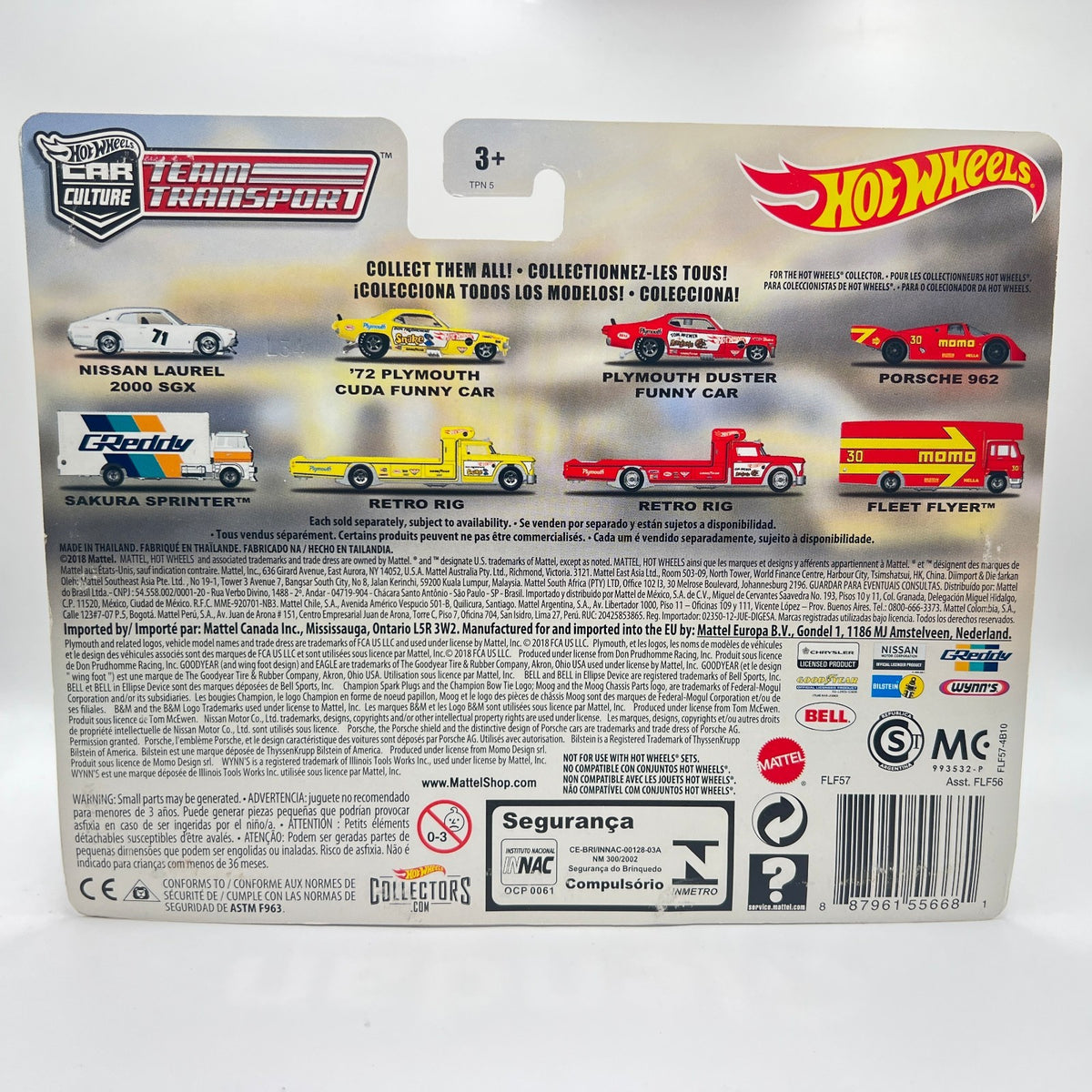 Hot Wheels Team Transport 72 Plymouth Cuda Funny Car Retro Rig 4 Snake