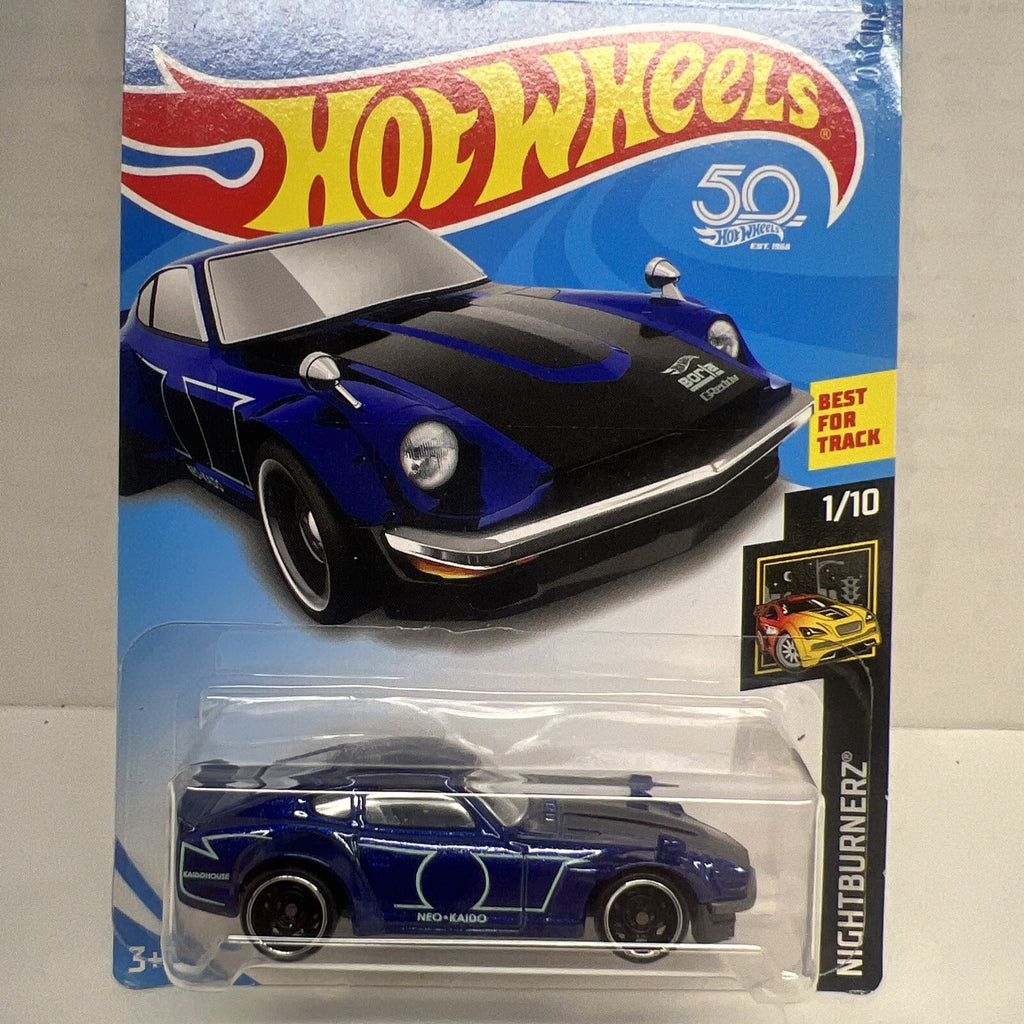 Hot Wheels 2018 Nightburnerz #1/10 #15/365 Custom Datsun 240Z Blue