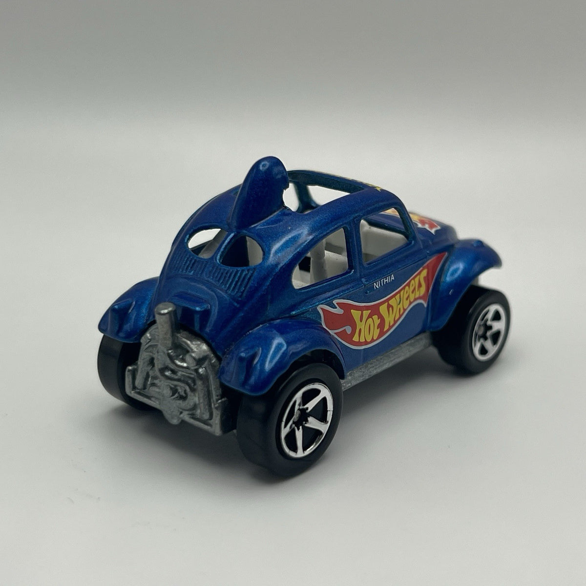 Vintage Hot Wheels VW Baja Bug Race Car 1983 Blue With White Interior Loose