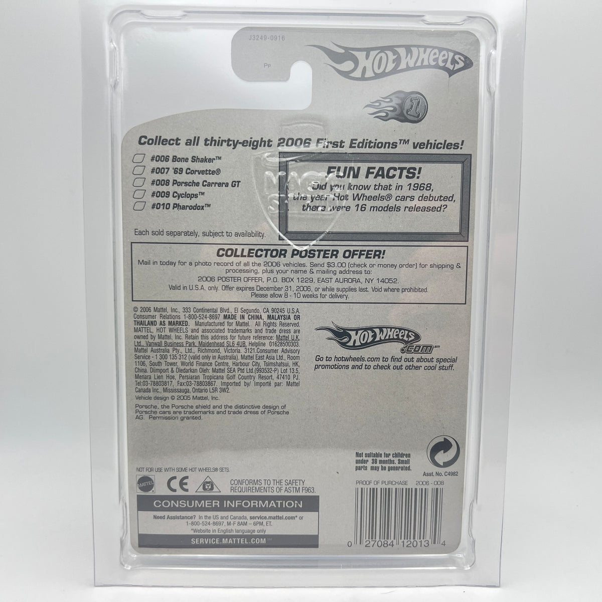 Hot Wheels Porsche Carrera GT Silver 2006 First Editions #008