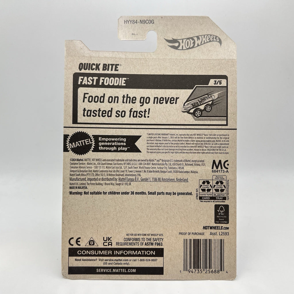 2025 Hot Wheels Fast Foodie 3/5 Blue Fuego Fajitas Quick Bite #149 Food Truck