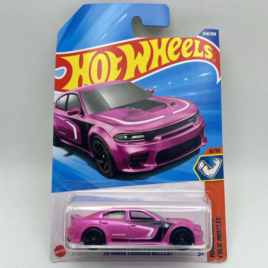 2025 Hot Wheels 20 Dodge Charger HELLCAT PINK 240/250 Muscle Mania 9/10