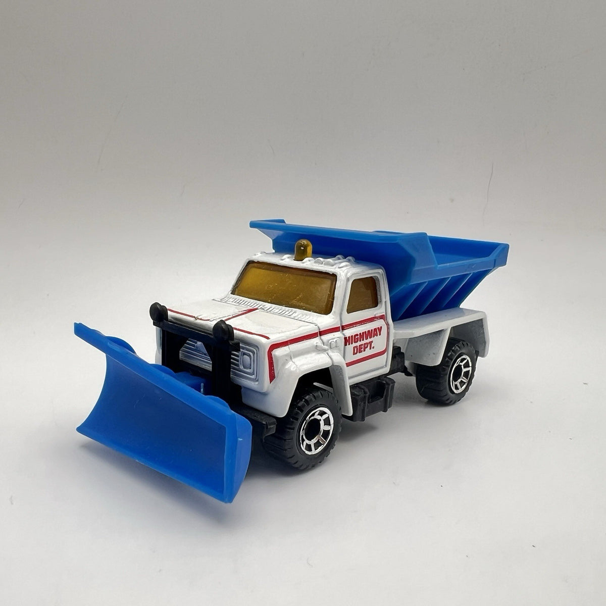 Matchbox Diecast Dump Truck White Blue Black 1993 Highway Dept. Toy Vehicle