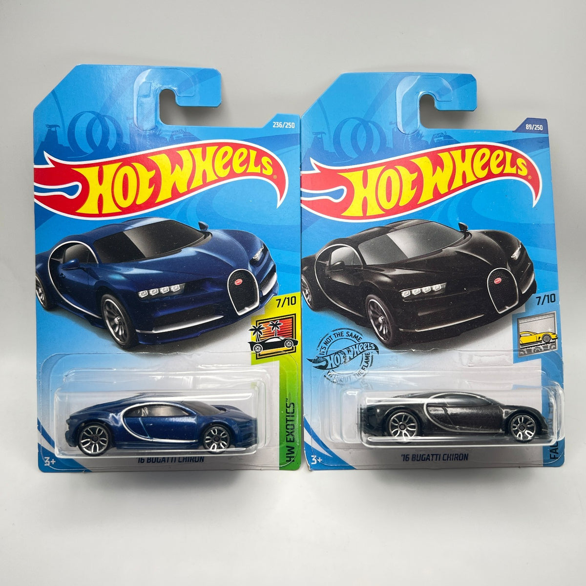 Hot Wheels '16 Bugatti Chiron Lot of (2) Blue/Black New!!!!!