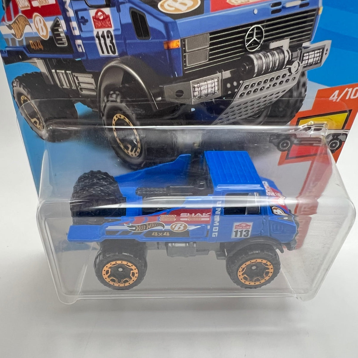 Hot Wheels Mercedes-Benz Unimog 1300 HW Hot Trucks 4/10 7/250 Blue Carded