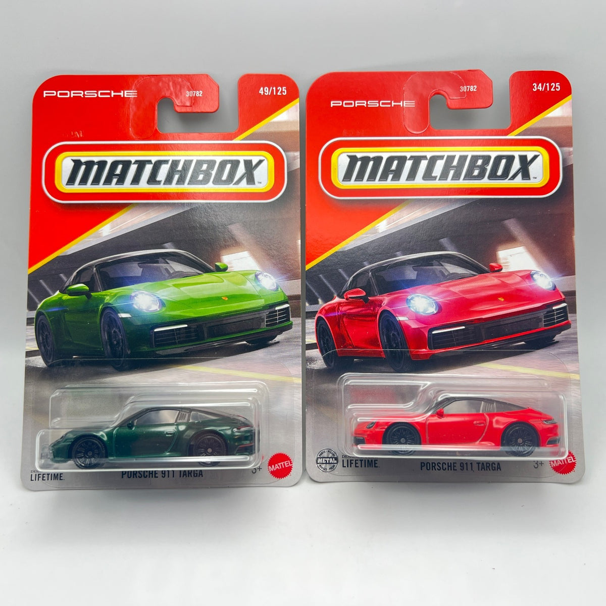 Matchbox Porsche 911 Targa Lot of 2 Green 49/125 + Red 34/125 1:64