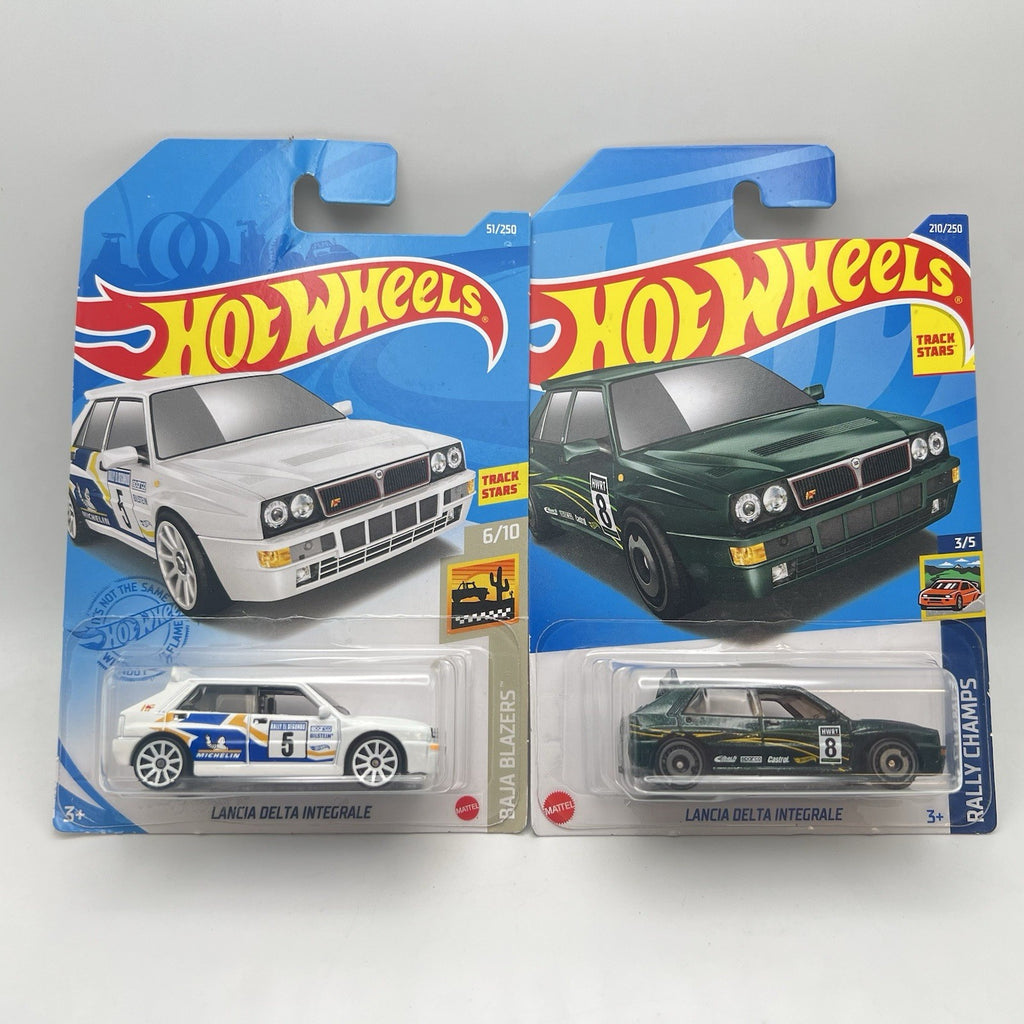 Hot Wheels Baja Blazers Lancia Delta Integrale Rally Cars In White + Green