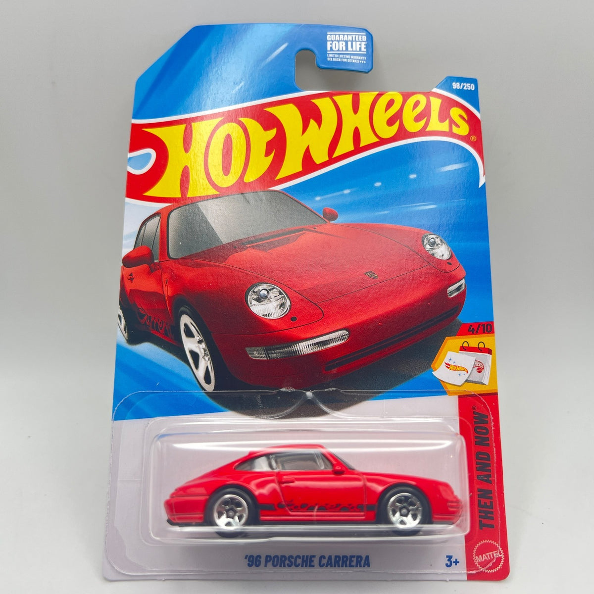 Hot Wheels '96 Porsche Carrera Red 98/250 Then and Now 4/10