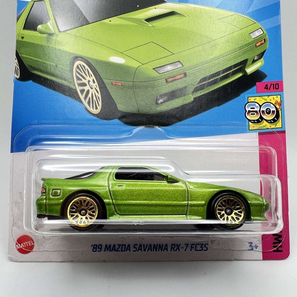 Hot Wheels '89 Mazda Savanna RX-7 FC35  (Green) HW The '80s 4/10 #51 2023