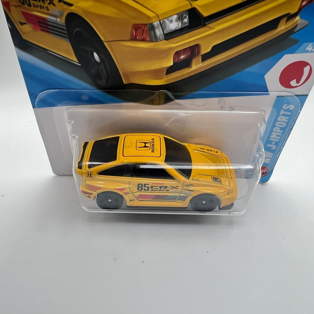 Hot Wheels 1985 Honda CR-X 89/250 J-Imports 4/10 Yellow 1:64 Diecast