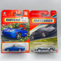 Matchbox Porsche 911 Carrera Cabriolet Lot of 2 Blue Silver 1:64