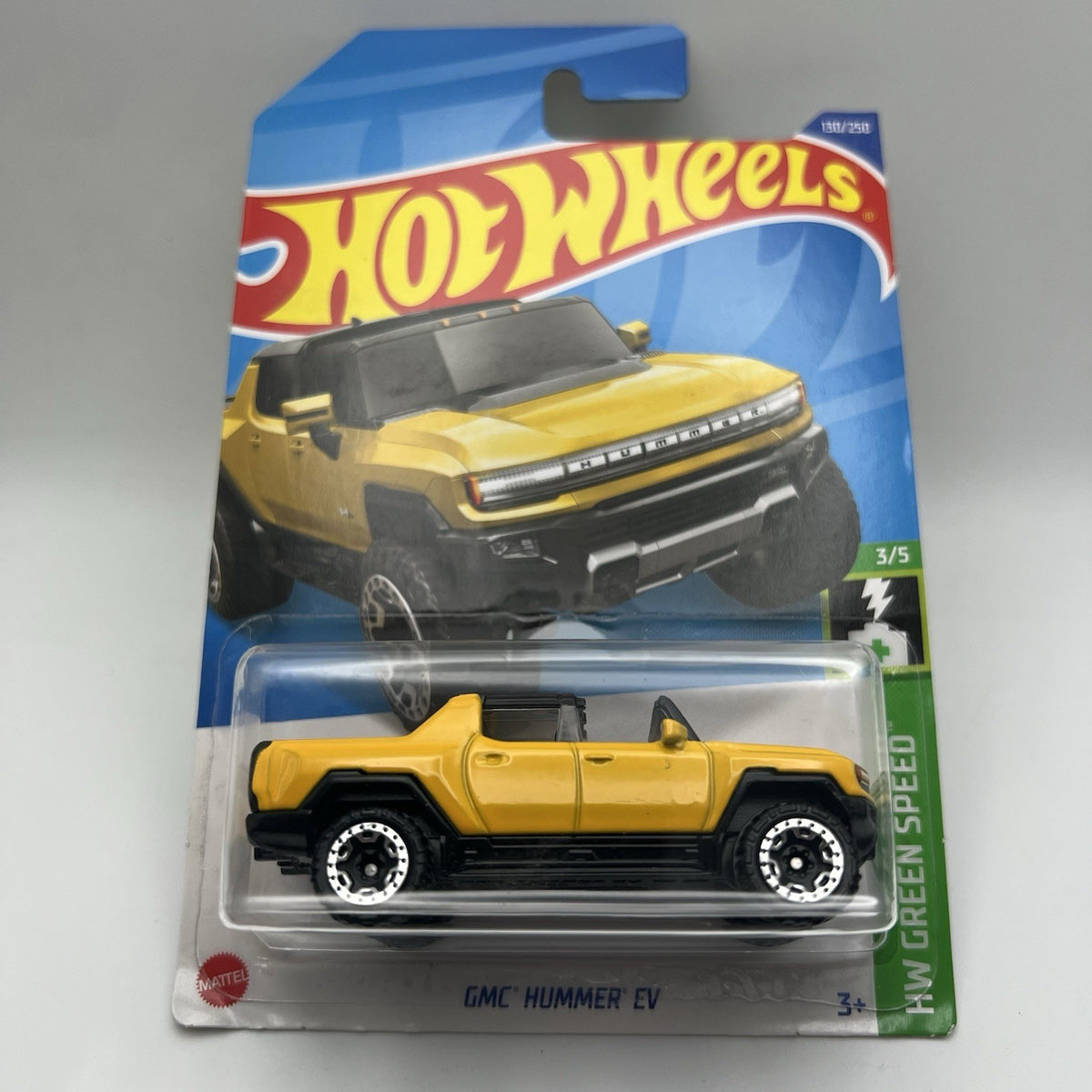 Hot Wheels GMC Hummer EV-Brand New mainline long card HW GREEN SPEED 130/250