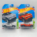 Hot Wheels Silverado EV RST Lot of 2 Silver + Orange 86/250 1:64