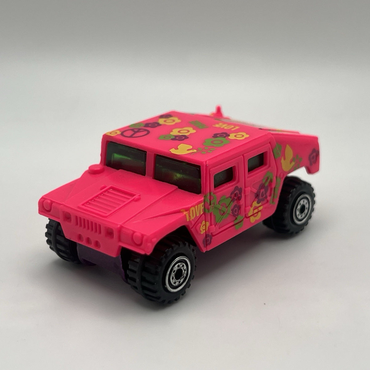HOT WHEELS 1:64 1995 HUMMER #396 PINK BOD MOD BIG TIRES MINT MALAYSIA