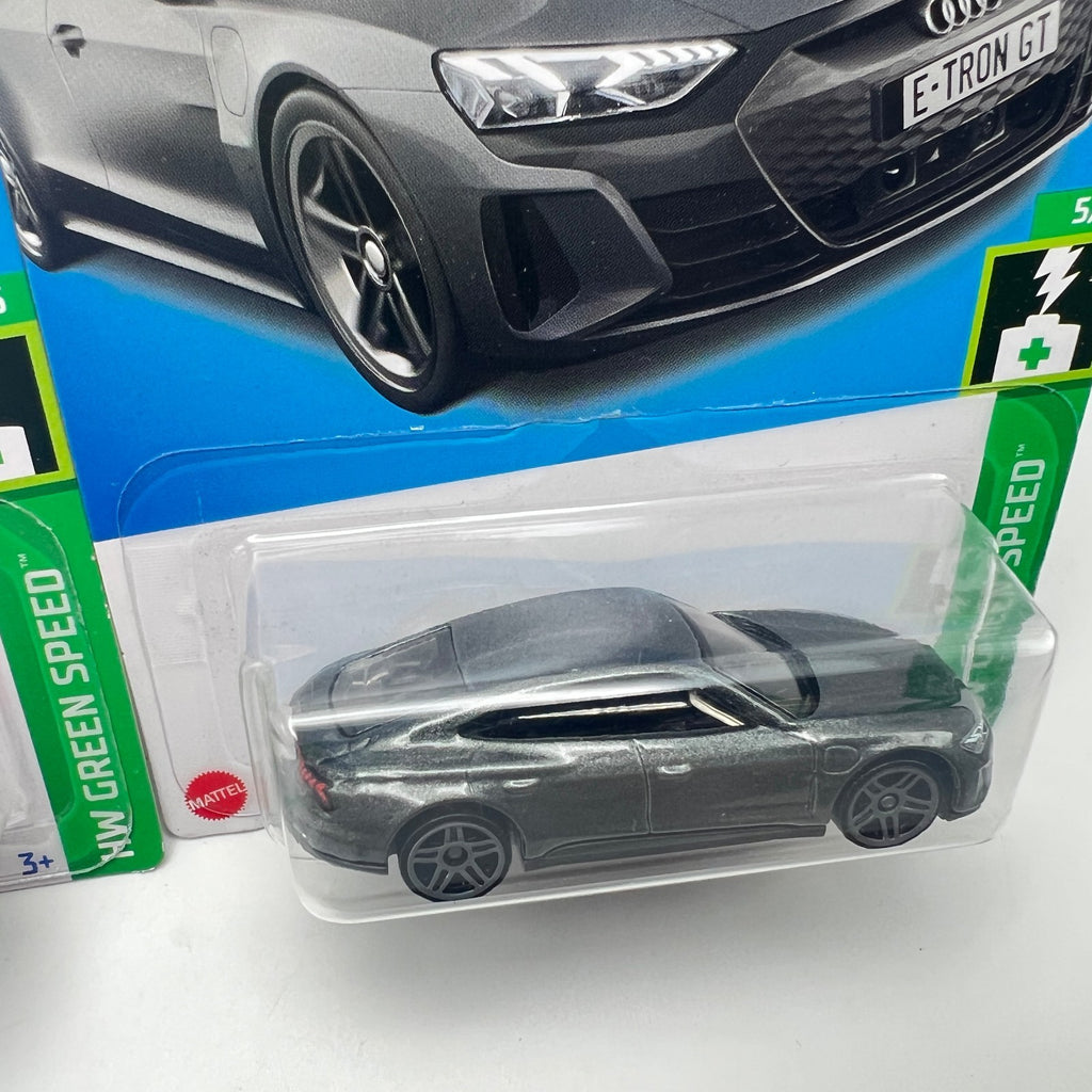 Hot Wheels Audi RS e-tron GT Lot of 2 Red + Gray 176/250 HW Green Speed 5/5