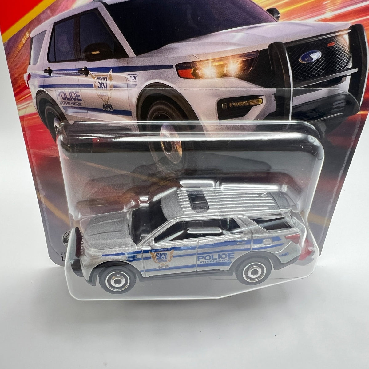 Matchbox Ford Police Interceptor 28/125 Silver 1:64 Scale Diecast