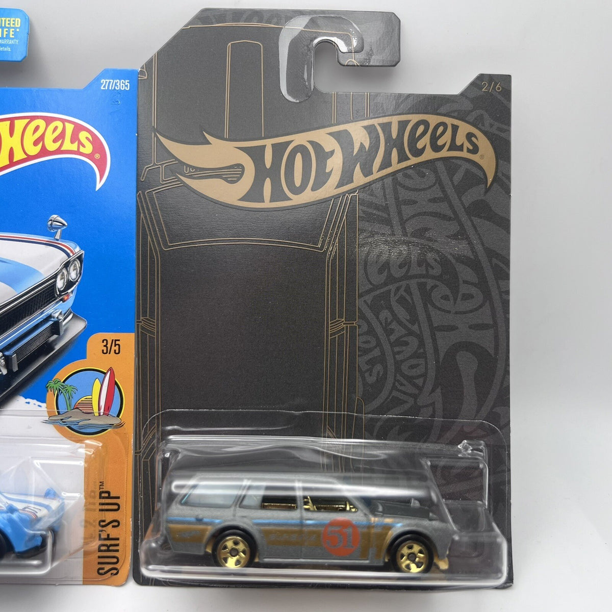 HOT WHEELS LOT OF 2 71 DATSUN BLUEBIRD 510 WAGONS, Blue & Grey 51st Anniversary