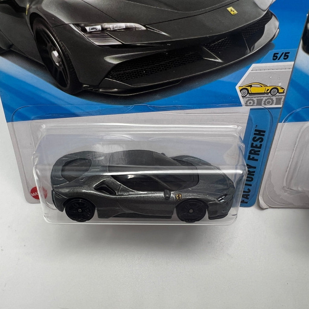 Hot Wheels Ferrari SF90 Stradale Lot of 2 Grey 191/250 + Blue 41/250 1:64