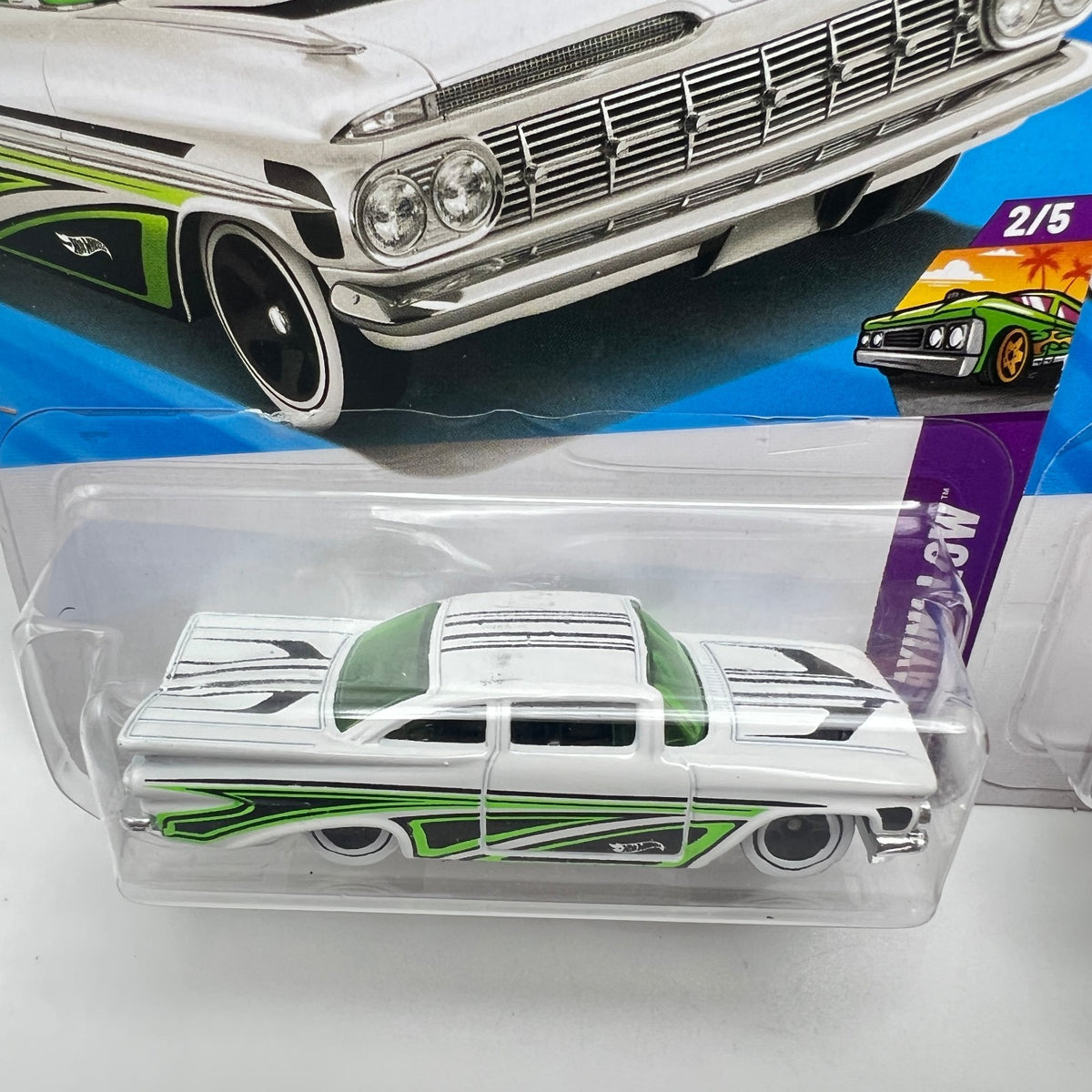 Hot Wheels 59 Chevy Impala Layin' Low 2/5 44/250 Lot of 2 White & Red