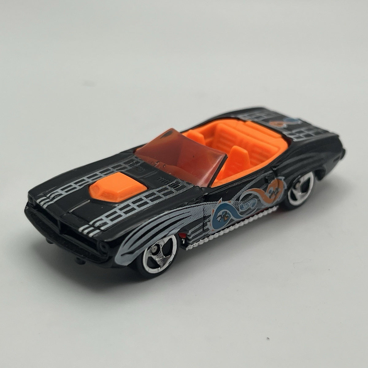 Vintage 1996 Hot Wheels - Black King Kuda Convertible - 1:64 Scale Diecast Car