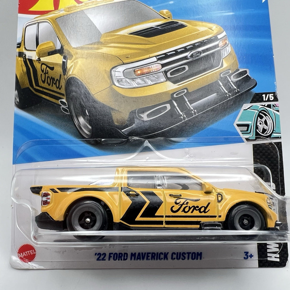 Hot Wheels 22 Ford Maverick Custom Yellow #49 Mainlines 2025 Case B | NEW