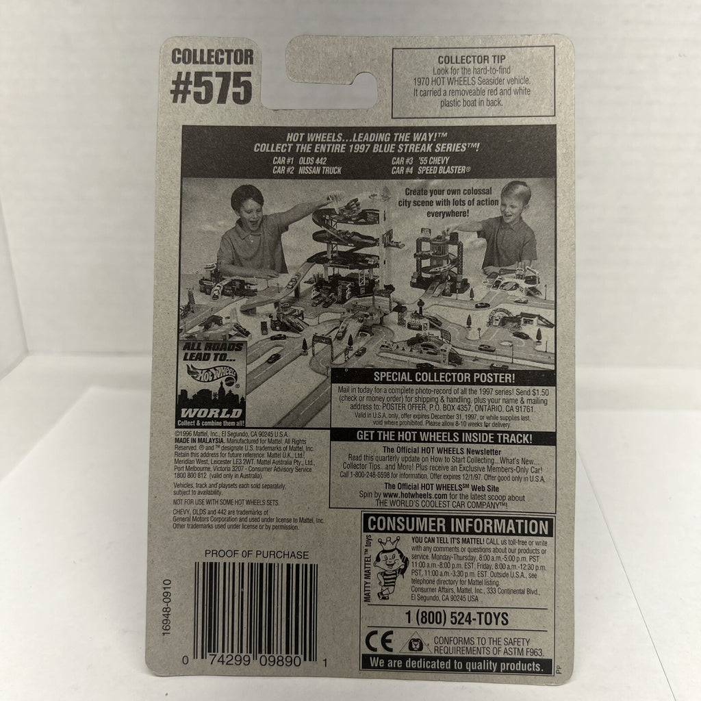 Hot Wheels '55 Chevy 2-Door 3-Spoke Blue Streak Series #575 1996 New Sealed NiB