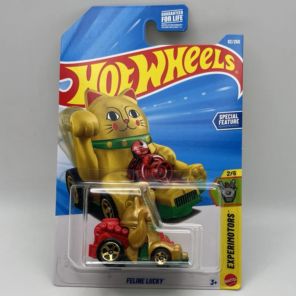 NEW 2026 Hot Wheels Feline Lucky 92/250 Experimotors 2/5 Gold Color - Moving Arm