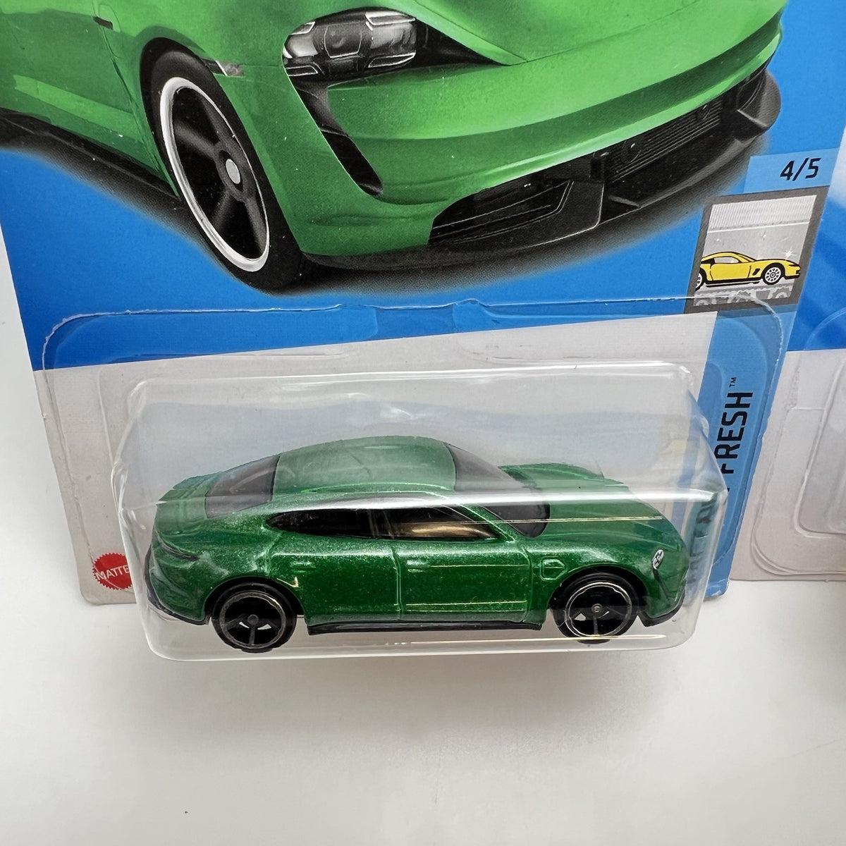 Lot Of 2 Hot Wheels Porsche Taycan Turbo S Green & White