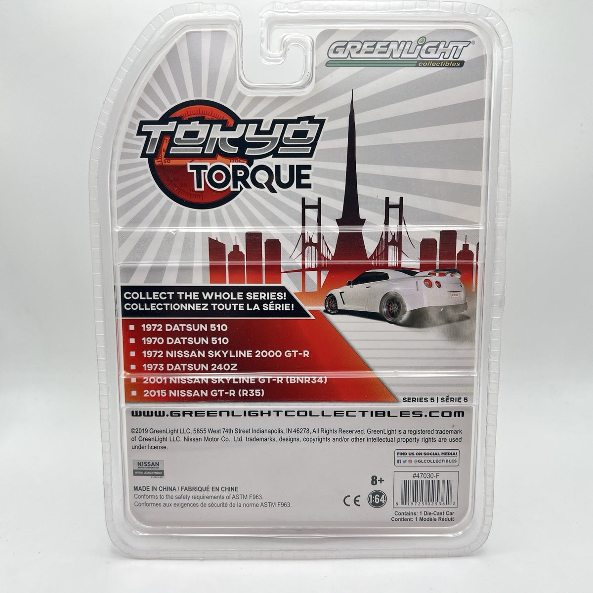 1/64 GREENLIGHT TOKYO TORQUE 2015 NISSAN GT-R R35 GREEN