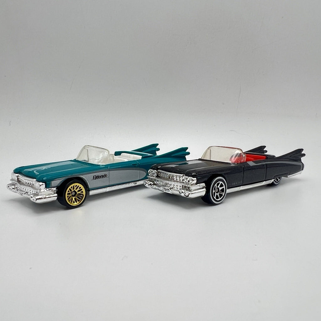 Hot Wheels '59 Cadillac Eldorado Convertible  Lot Of 2 Turquoise & White - Black