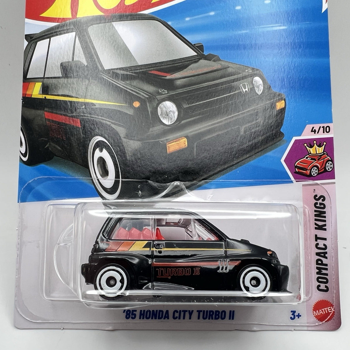 2026 Hot Wheels ‘85 Honda City Turbo II Compact Kings Black Car 1/64 Toy NEW