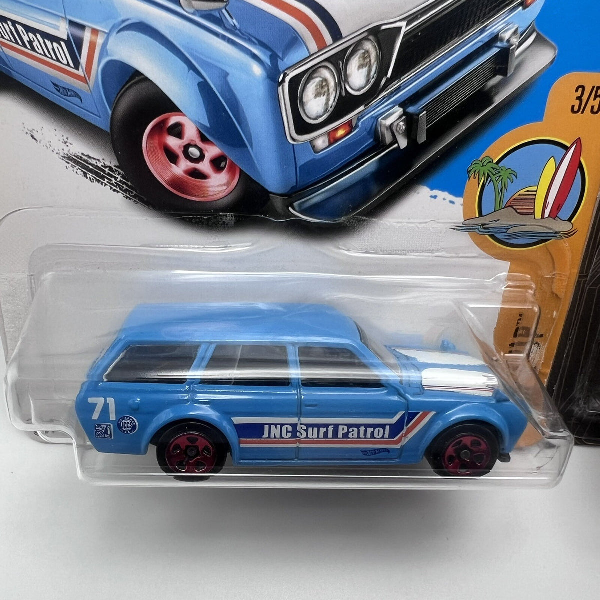 HOT WHEELS LOT OF 2 71 DATSUN BLUEBIRD 510 WAGONS, Blue & Grey 51st Anniversary