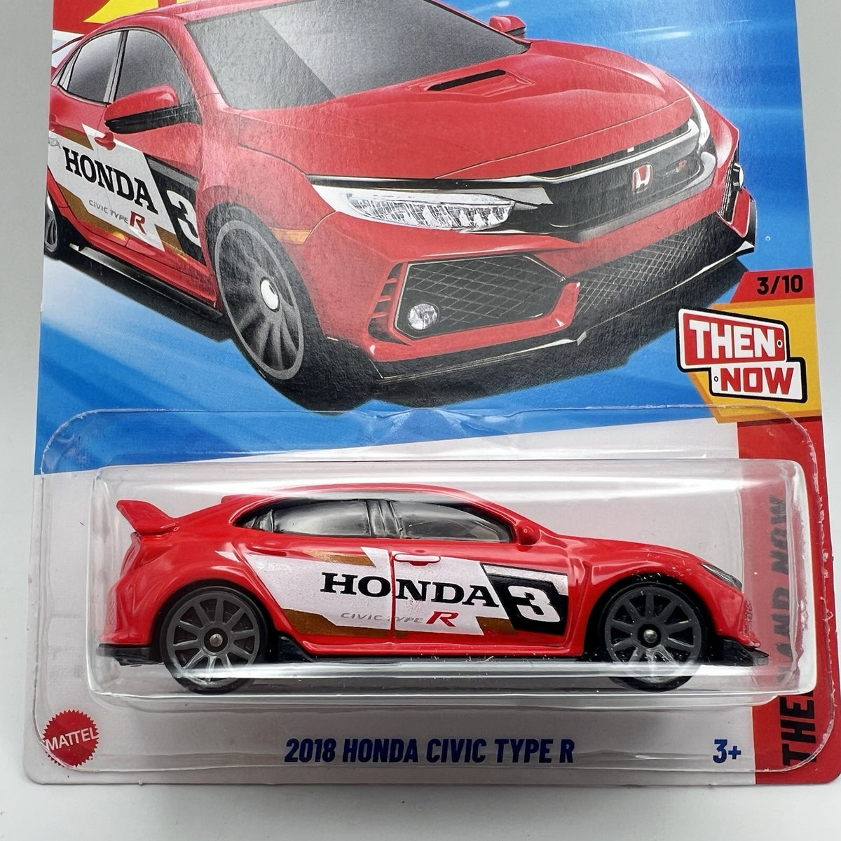 2025 Hot Wheels Red 2018 Honda Civic Type R 123/250 Then And Now 3/10