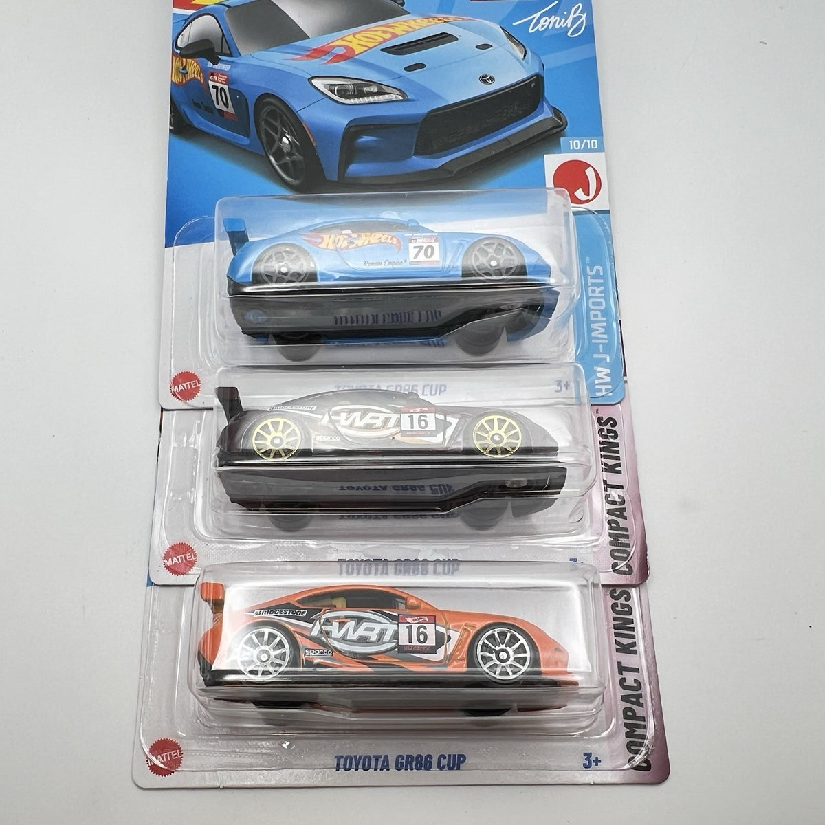LOT OF 3 - 2024 & 2025 HOT WHEELS TOYOTA GR86 CUP HW J-IMPORTS COMPACT KINGS