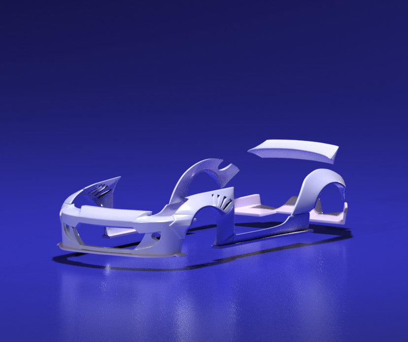 Rocket Bunny Style Wide Body Kit for Hot Wheels Nissan 350z - Resin - 3d Printed