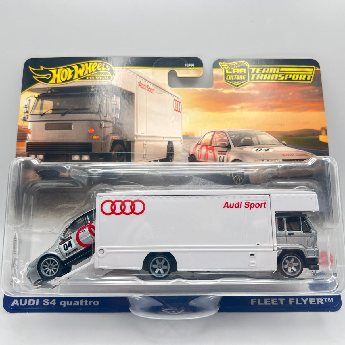 Hot Wheels Premium Team Transport #77 Audi S4 Quattro & Fleet Flyer NEW