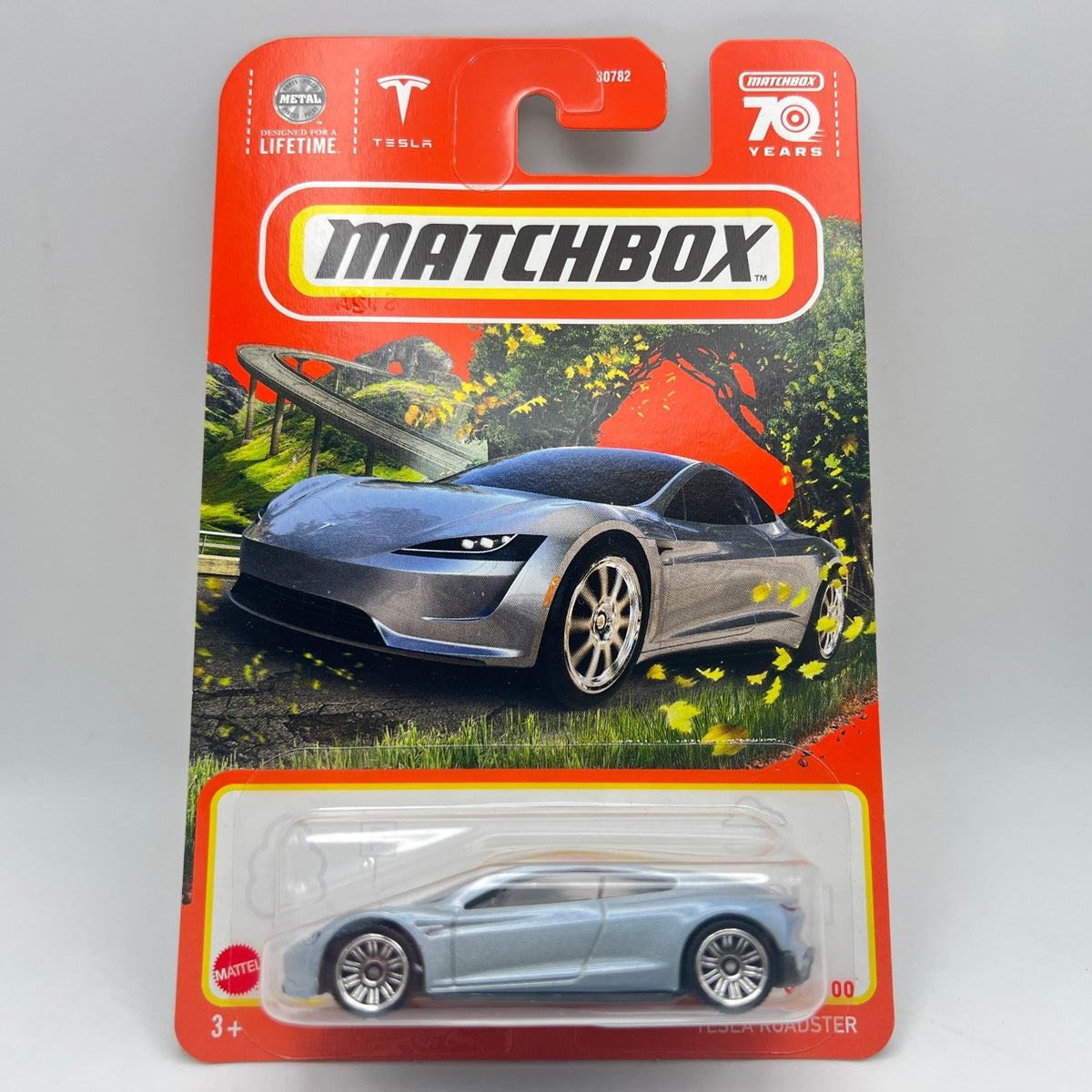 Matchbox Tesla Roadster Silver 91/100 70 Years The Vault