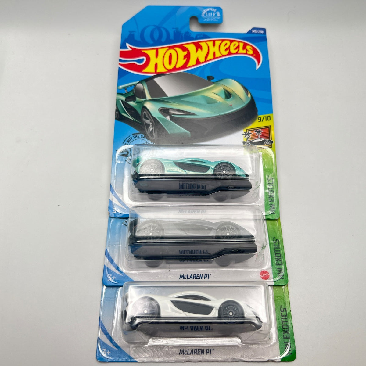 Hot Wheels McLaren P1 Lot of 3 Green + Gray 149/250 + White 170/365 HW Exotics