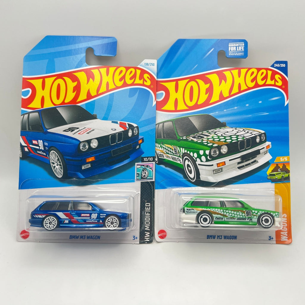 Hot Wheels BMW M3 Wagon Lot of 2 Blue 138/250 + Green 245/250 1:64
